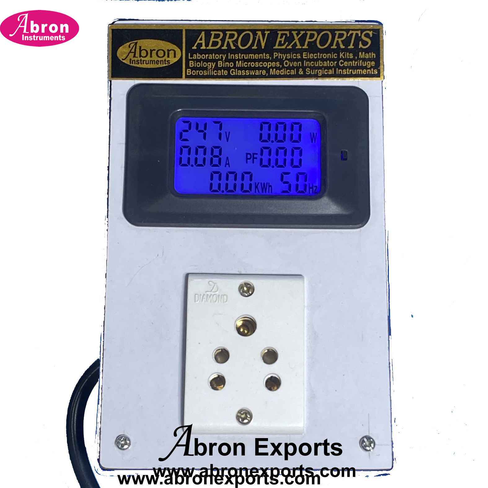 Watt Meter Table Dynamometer PF W V Amp KW HZ frequency box with socket and wire 250v abron AE-1433WD1